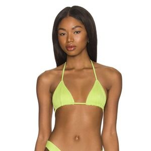 NWT Frankies Bikinis String Bikini Swimsuit Top Size Medium Women’s Kiwi Green